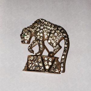 Rhinestone Leopard Brooch.